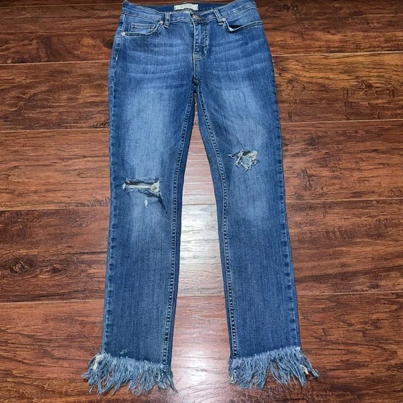We The Free Blue Frayed Hem Jeans - Picture 3 of 6